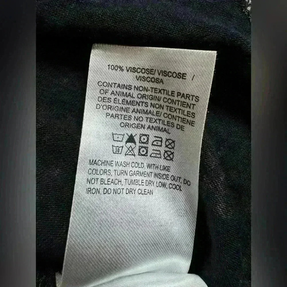 LUCKY BRAND BLOUSE WOMEN'S SIZE 1X SOFT VISCOSE  3/4 SLEEVE Paisley Black Tan - Picture 12 of 13